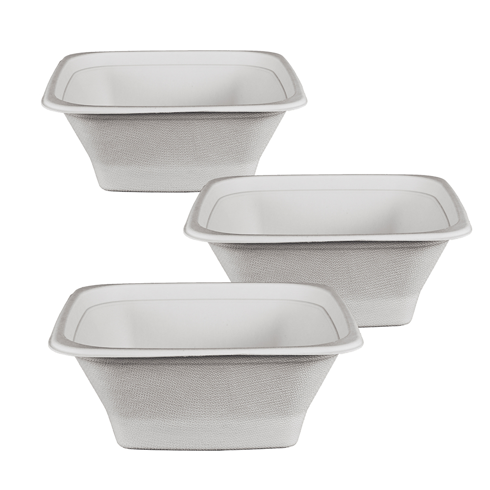 China 100% Compostable 32 oz. Paper Square Bowls PET lid, Heavy